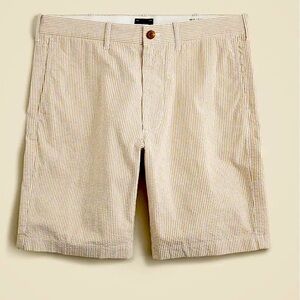 J. CREW MEN'S TAN & WHITE SEERSUCKER SHORTS Cotton Preppy SIZE 32